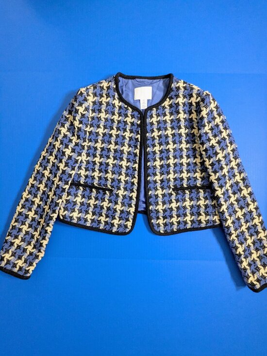 Sparkle Tweed Cropped Jacket Size M - Picture 6 of 10